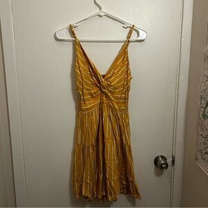 Yellow Striped Women's Skater Dress